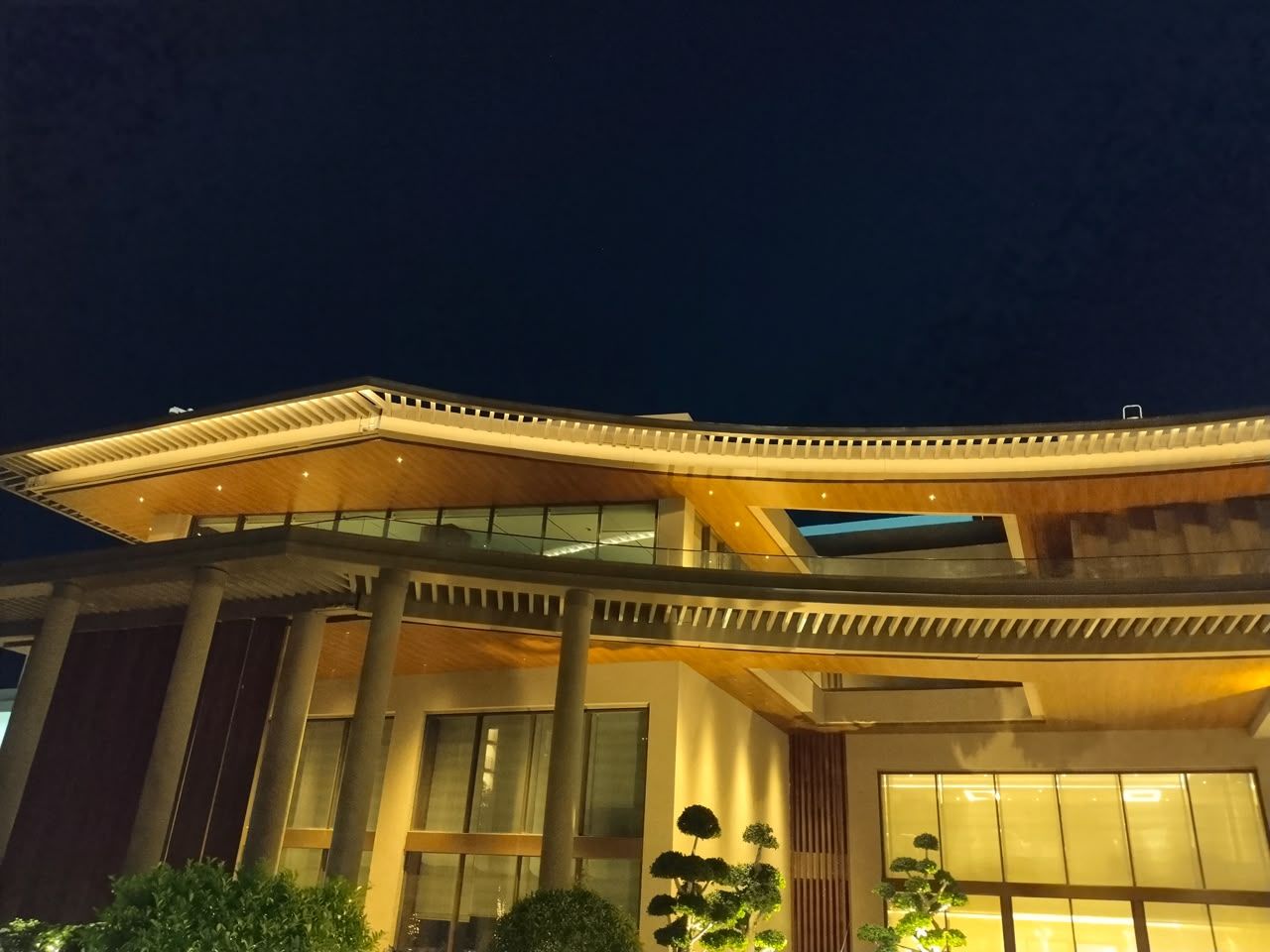 Facade lighting at night